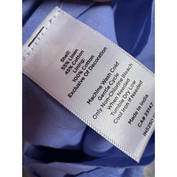 Talbots Embroidered Linen Cotton Chambray Shift Dress Size 2 Floral Embroidered - Picture 8 of 8